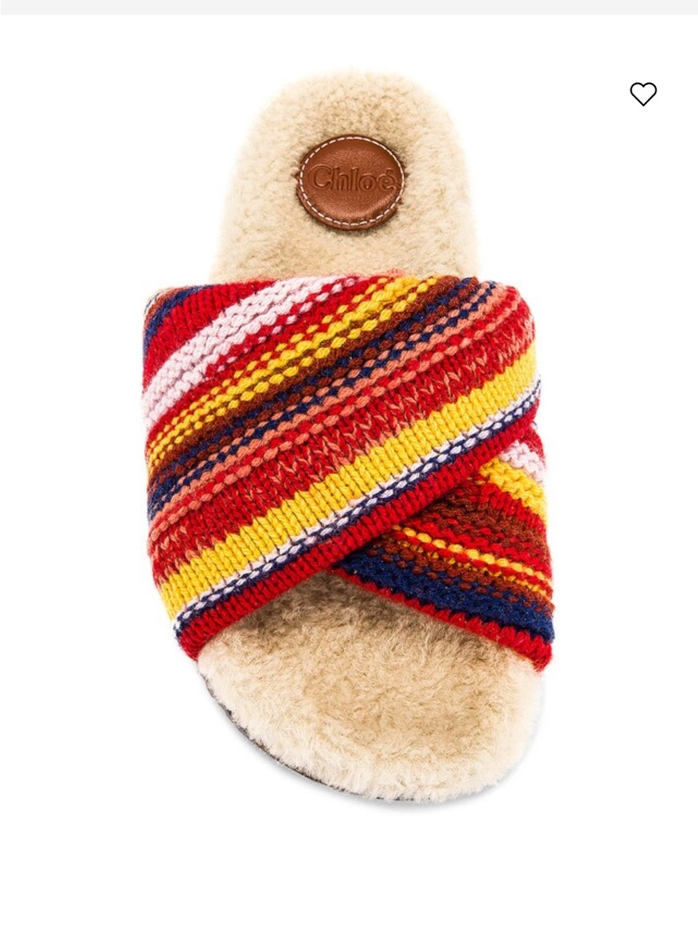 Chloe Multicolor Knit Shearling Slide